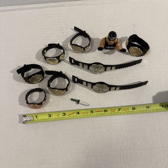 WWE Tag Team Championship Title Belt Set lot Of Action Figure Accessories TNA - Picture 2 of 10